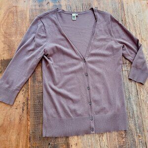 14th & Union Cardigan 3/4 sleeves v-neck buttons Large